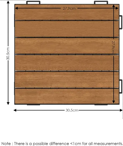Vista 2 de Furinno FG181034 Tioman - Azulejos de madera para pavimento, natural (paquete de 10)
