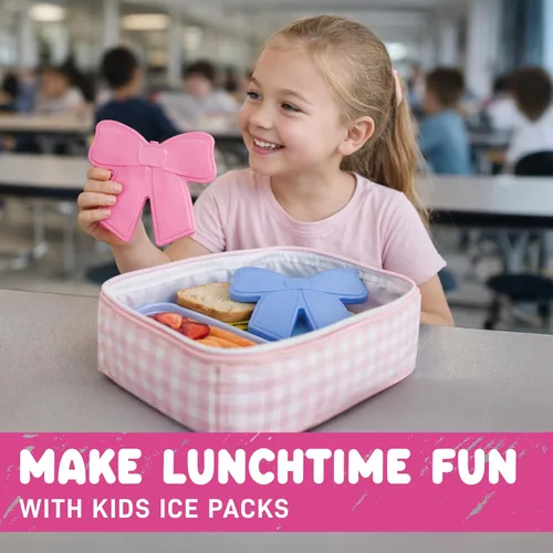 Vista 4 de Cool Coolers Kids Shaped Ice Packs for Lunch Boxes - Reusable Slim Ice Packs for Kids Lunch Box, Freezer Packs for Bento Boxes, Long Lasting, BPA