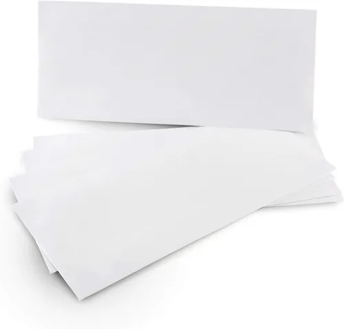 Vista 3 de Aimoh 100 sobres personalizados con adhesivo de seguridad #10 - Personalizados con logo y dirección Tamaño carta 4⅛ x 9½, blancos, 24LB, 100