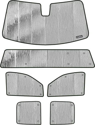 Vista 14 de Pigenius Combo de parasol para parabrisas y portón trasero para Chevy Silverado/GMC Sierra 1500/2500/3500 HD 2014-2018 Crew Cab, reversible