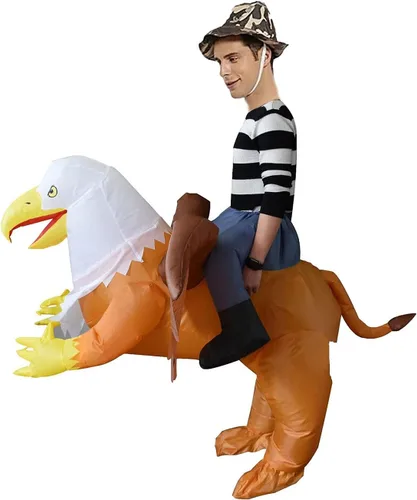 Vista 5 de FANQIDM Zone - Disfraz inflable de águila calva para adultos, divertidos disfraces de Halloween, cosplay, fiesta de disfraces de fantasía