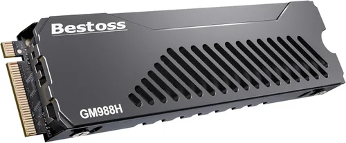 Vista 7 de Bestoss SSD PCIe Gen4 NVMe M.2 2280 de 1 TB con disipador de calor Plateado