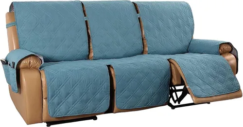Vista 15 de Beacon Pet Funda para silla reclinable, funda elástica para sofá reclinable de 2/3 plazas, funda impermeable con bolsillos, protector de muebles