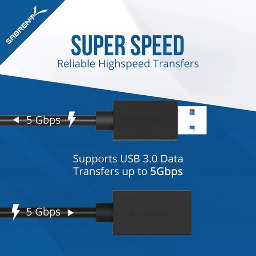Vista 7 de SABRENT Carcasa de disco duro externo de aluminio SATA ultradelgada USB 3.0 a 2.5 pulgadas + cable de extensión USB 3.0 de 22 AWG de 3 pies