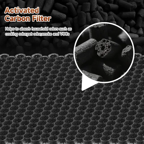 Vista 5 de Juego de 2 filtros de repuesto de carbono HEPA de 8L compatibles con purificador de aire Okaysou Airmax 8L, 2 piezas de prefiltro de carbono+2