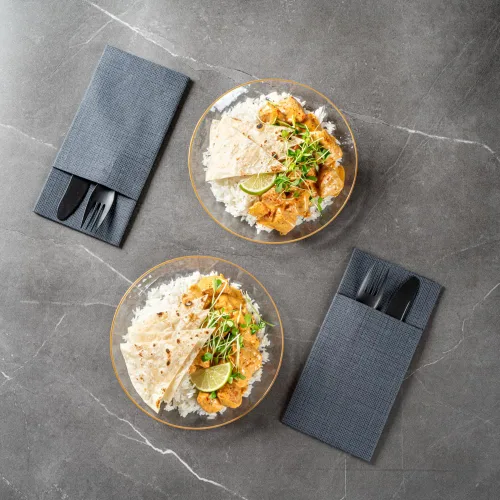 Vista 11 de Restaurantware Moderna - Platos desechables de 7.5 pulgadas, 40 platos de plástico duraderos para fiestas, platos llanos de plástico transparente