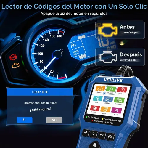 Vista 2 de Herramienta de Medición y Diagnóstico del Sistema de Motocicleta, Escáner Moto OBD2 con Prueba de Voltaje, Lector de Códigos de Fallas