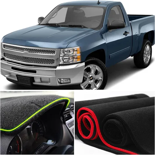 Vista 4 de Funda de tapete para salpicadero de ajuste personalizado para Chevy Chevrolet Silverado/GMC Sierra Truck 2007-2013, compatible con Chevy Suburban