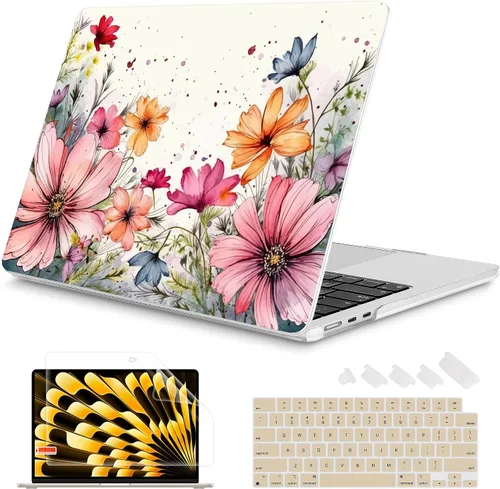 Vista 42 de Mektron Diseñada para MacBook Air 2025/2024/2023 de 15 PULGADAS M4 A3241 /M3 A3114 /M2 A2941, Carcasa de Cubierta Rígida de Plástico Impreso