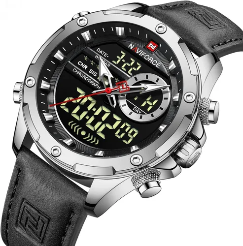 Vista 2 de AIMES Watches for Men Military Digital Sport Stylish Casual Analog Quartz Waterproof Watch Multifunction Leather Business Dress Wristwatch for Men