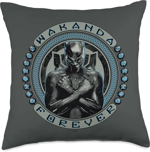 Vista 5 de Marvel Black Panther T'Challa Wakanda Forever - Almohada (16.0 x 16.0 in), multicolor