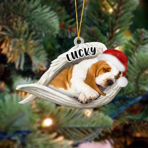 Vista 109 de Ángel durmiente de Afghan Hound para Navidad, adorno personalizado con el nombre del perro, adorno de Navidad personalizado para amantes de perros