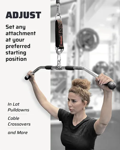 Vista 5 de THEFITGUY - Correa de extensión de cable para accesorios de máquina de cable, gimnasio (individual) Multifunctional heady-duty strap with 5 length