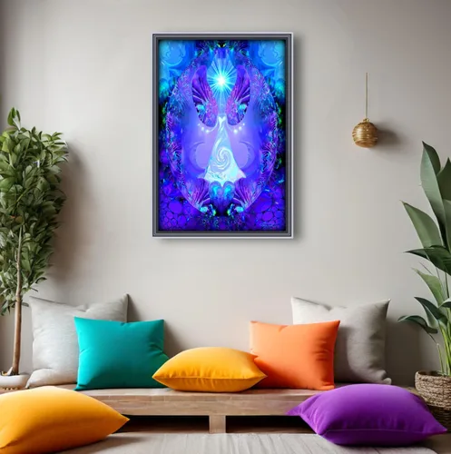 Vista 5 de Violet Fairy Fantasy Art Photo Print, Unframed Energy Wall Decor in Violet called Hope