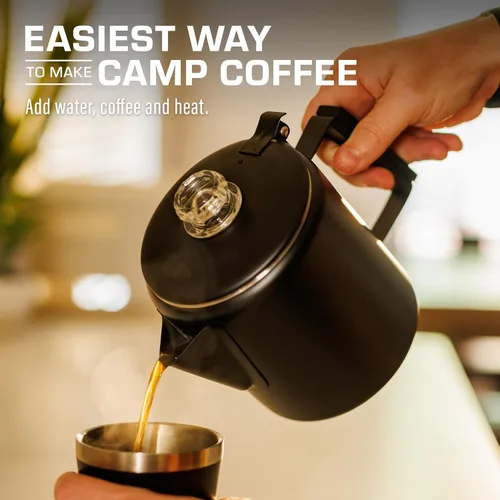 Vista 5 de COLETTI Bozeman Negra Cafetera Percoladora — Cafetera de Camping — La Cafetera Percoladora Más Elegante de América – SIN Aluminio ni Plástico