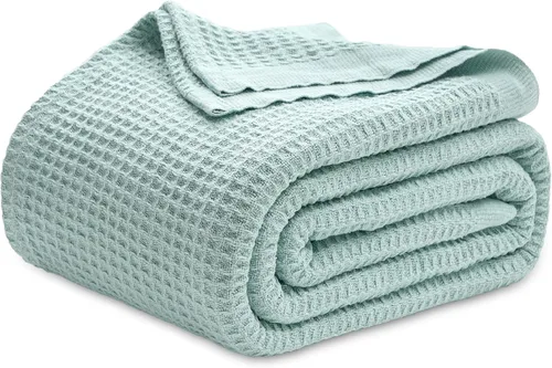 Vista 22 de Bedsure Gentlesoft - Manta de 100 % algodón, tamaño Twin XL, para dormitorio universitario, transpirable y suave, manta Twin de tejido waffle