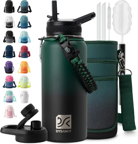 Vista 37 de DYSANKY Botella de agua aislada de 32 onzas, metal al vacío de acero inoxidable grueso, jarra de agua deportiva portátil para gimnasio y senderismo
