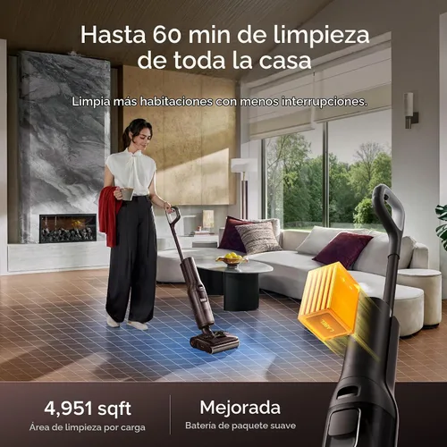 Vista 6 de roborock F25 Pro Turbo - Trapeador de vacío en seco y húmedo, limpiador