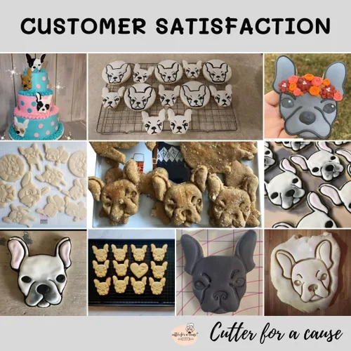 Vista 3 de Cortador de galletas Bulldog francés y cortador de golosinas para perros, cara - 3 pulgadas