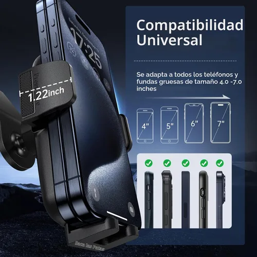 Vista 8 de SYNCWIRE Soporte de teléfono para coche para tablero universal [súper estable] Soporte de teléfono para coche con brazo plegable de aleación