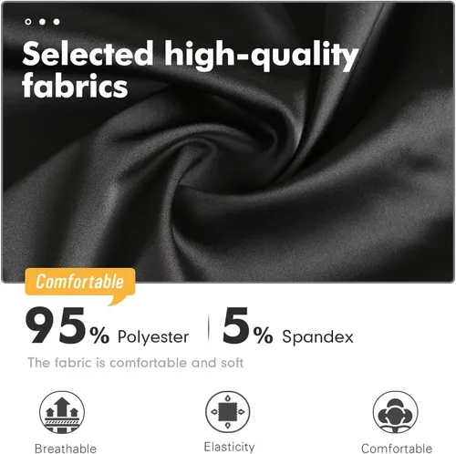 Vista 2 de MANCYFIT Medias ranuras para debajo de los vestidos, falda deslizante, extensora, de satén, para mujer