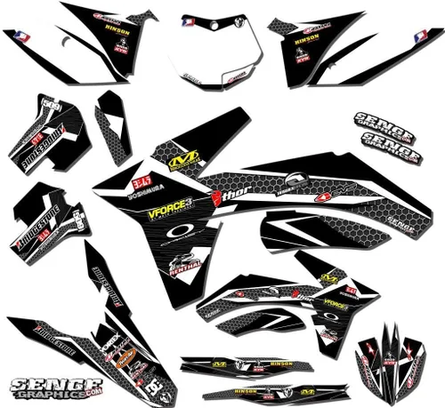 Vista 4 de Kit completo de gráficos MXC Podium Orange Senge 1998-2002 compatible con KTM Naranja
