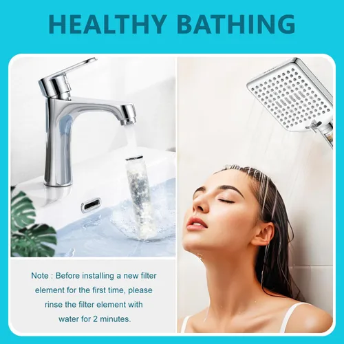 Vista 5 de Homlord - Cartucho de repuesto para cabezal de ducha de mano Homlord, paquete de 3 filtros suavizantes de agua multietapa para agua dura (3 unidades)