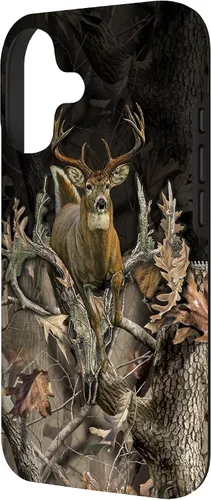Vista 2 de Funda para iPhone 17 con diseño de camuflaje de caza de ciervos y cráneos