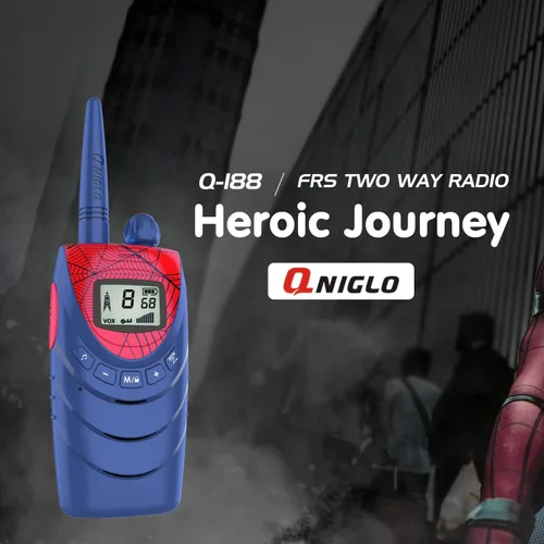 Vista 9 de QNIGLO Walkie Talkies para niños, paquete de 2 walkie talkies para niños, regalos para niños y niñas de 3, 4, 5, 6, 7, 8 años, senderismo al aire