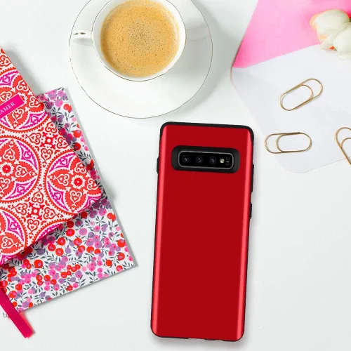 Vista 7 de GOOSPERY Funda para Galaxy S10 Plus [tarjetero deslizante] protector de doble capa [TPU + PC] con ranura para tarjeta cartera para Samsung Galaxy