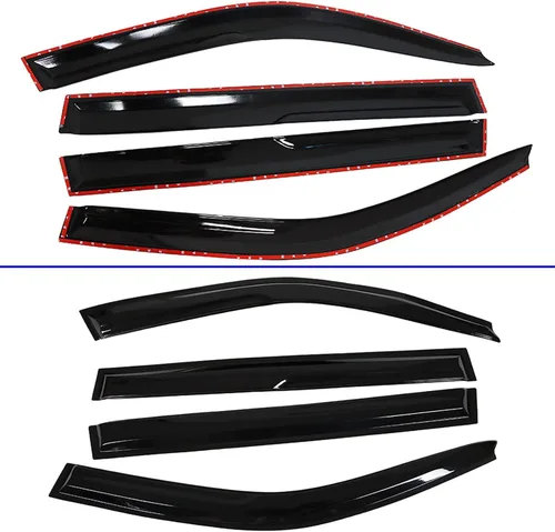 Vista 2 de labwork Deflectores de visera lateral con cinta, protectores de lluvia, protector de lluvia, deflector de repuesto para Toyota Highlander 2001 2002