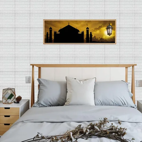 Vista 7 de 30 piezas de paneles de pared 3D para despegar y pegar, papel pintado de ladrillo blanco autoadhesivo impermeable, paneles de pared de ladrillo