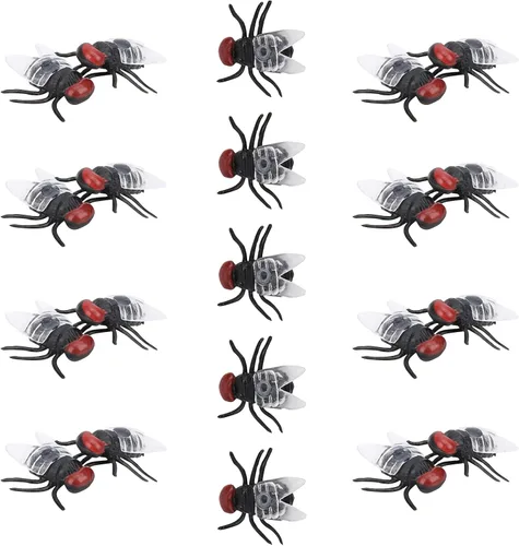 Vista 9 de Zerodis Juguete de simulación 20pcs de plástico modelo de broma de juguete de broma juguete simulación mosca para niños y mascotas (#1)