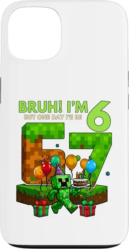 Vista 7 de Bruh I'm 6 But One-Day I'll Be 67 Retro 6th Birthday Kids Case for iPhone 17