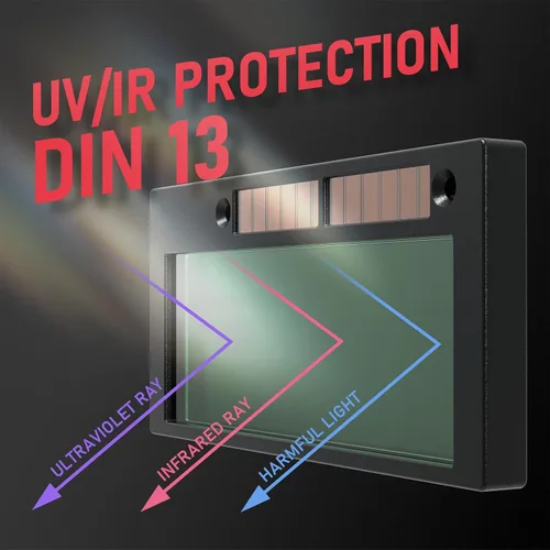 Vista 9 de YESWELDER Shade 8-13 2x4 Lente de soldadura de oscurecimiento automático, filtro de tecnología azul de color verdadero, lente de soldadura 2x4