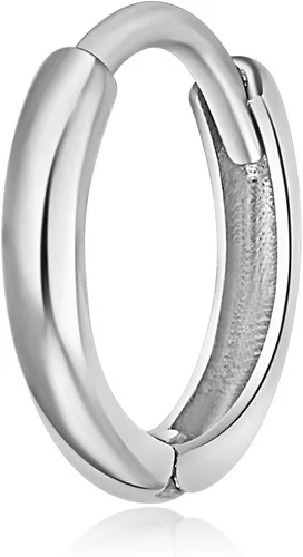 Vista 9 de Aretes Huggie de oro amarillo o blanco real de 14 quilates de 0.059in de grosor (0.315 x 0.315in), Oro de 14 quilates, no conocido