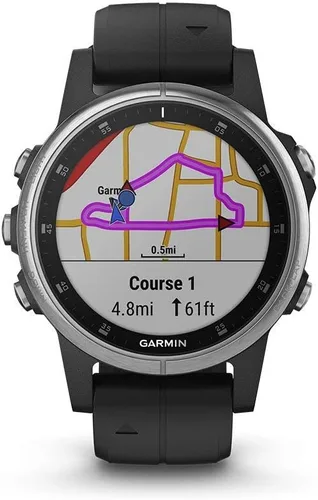 Vista 2 de Garmin fēnix 5 Plus, reloj inteligente con GPS multideporte premium, cuenta con mapas topográficos de color, monitoreo de frecuencia cardíaca