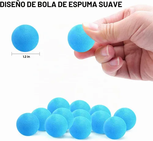 Vista 2 de 48 bolas de recambio para reventar, bolas de espuma suave de 1.2 pulgadas, color azul claro para recambios de burbujas