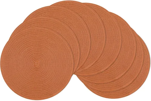 Vista 75 de SHACOS Juego de 4 manteles individuales redondos lavables de 15 pulgadas, de algodón, poliéster, trenzados, para mesa de comedor, boda, decoración