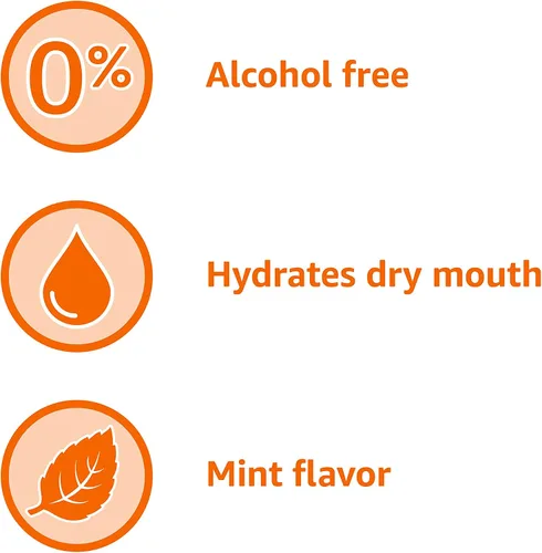 Vista 4 de Amazon Basics Enjuague bucal seco, sin alcohol, sabor a menta, calma e hidrata, 16 onzas líquidas, 1 paquete (anteriormente Solimo)