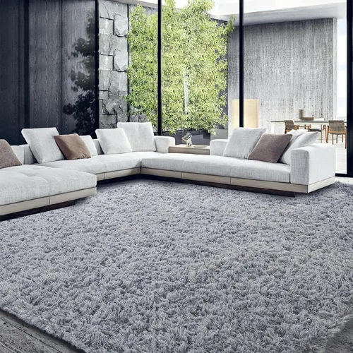 Vista 13 de HOMBYS - Alfombra peluda de 9 x 12 pies, alfombra de pelo sintético ultra suave y grande, alfombra antideslizante para dormitorio y sala de estar