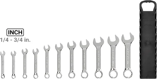 Vista 6 de TEKTON Juego de llaves combinadas Stubby con soporte, 11 piezas (1/4-3/4 pulgadas) WCB92401