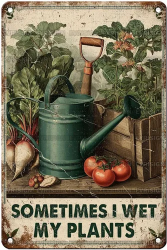 Vista 32 de Letreros vintage de lata de pollo para Coop Retro Garden Letrero de metal Granja Jardinería Girl Poster I Just Want To Work In My Garden And Hang