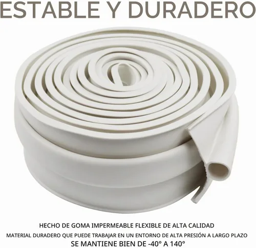 Vista 3 de Sellos de puerta de garaje inferiores de goma con kit de base de retención de pistas de aluminio preperforado, kit de sellado resistente