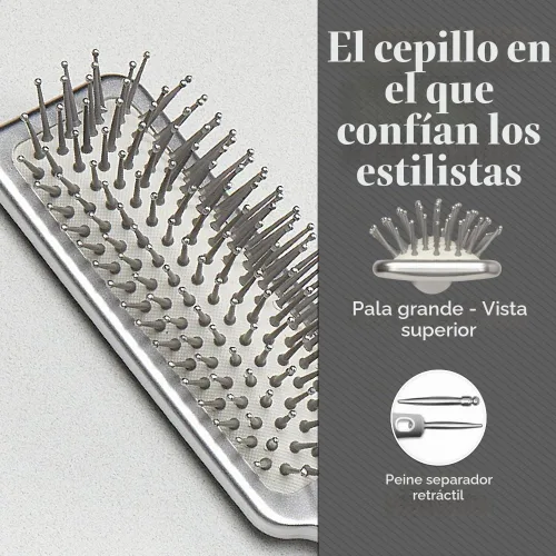 Vista 4 de Olivia Garden Cepillo de pelo Ceramic + Ion XL Pro Paddle Plateado