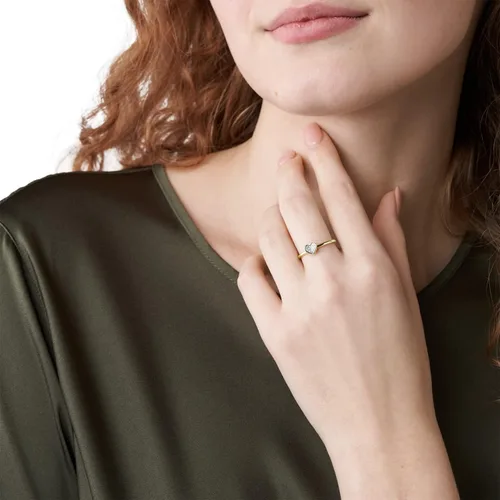Vista 3 de Fossil Anillo de acero inoxidable chapado para mujer
