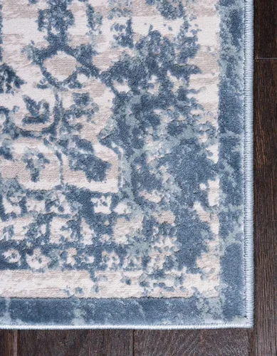 Vista 8 de Unique Loom Colección Aberdeen - Alfombra Derbyshire (2' 2" x 3' 1" Rectángulo, Azul Claro/Gris)