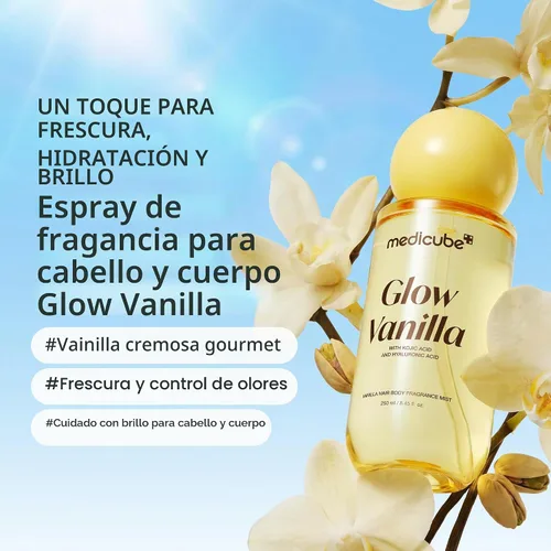 Vista 2 de medicube Bruma de fragancia Glow Vanilla para cabello y cuerpo, 3.38 onzas