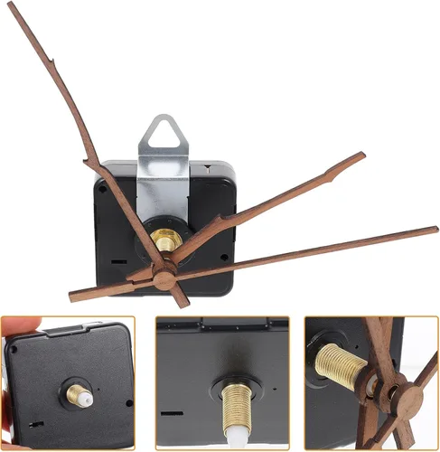 Vista 4 de Mecanismo de reloj de cuarzo, kit de mecanismo de reloj de reloj, conjunto de números de reloj, mecanismo de movimiento con 3 manecillas de madera