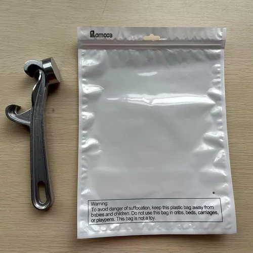Vista 6 de 1 abridor de cubos de 5 galones, cubeta de pintura de aluminio plateado, llave de abridor de tapa, herramienta de extracción de tapas de latas